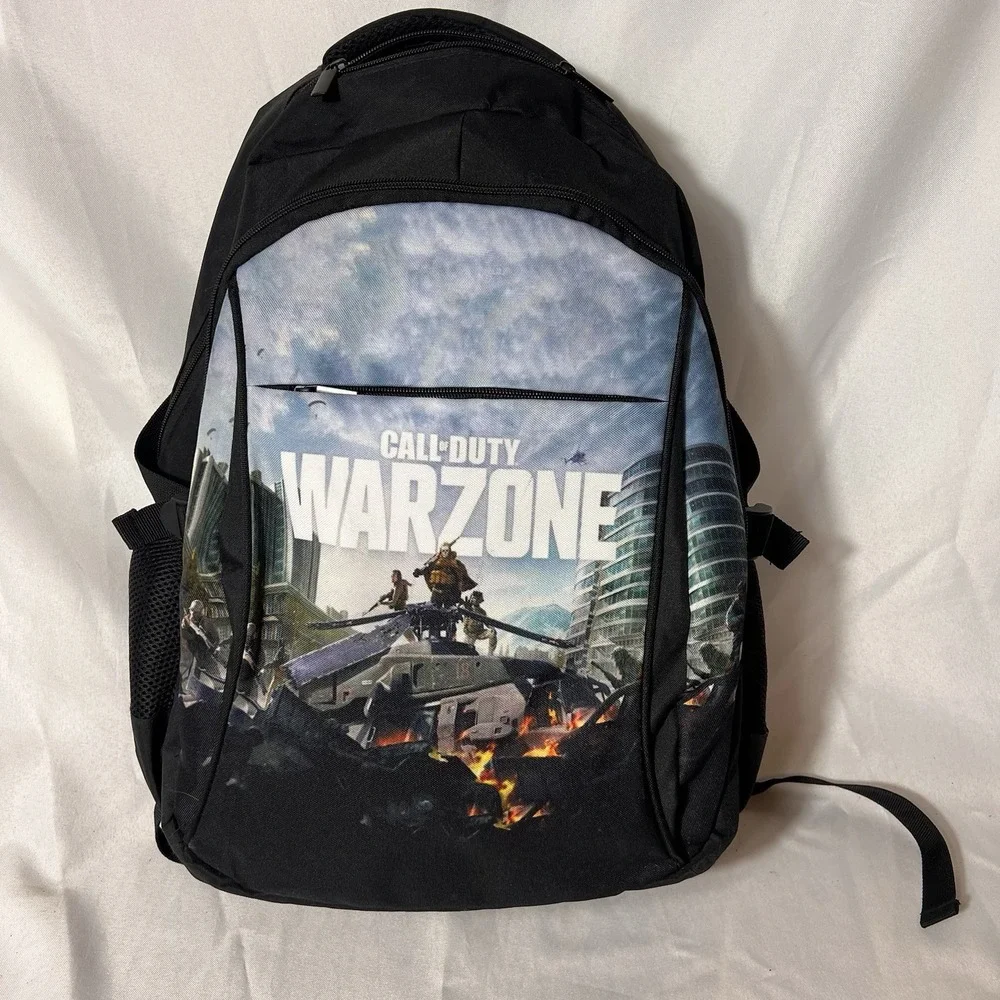 Call of Duty Warzone Gaming Backpack Black USB Audio Cable Laptop School Bag